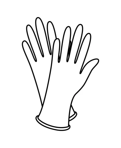 Значок защитных перчаток в стиле каракулей — стоковый вектор