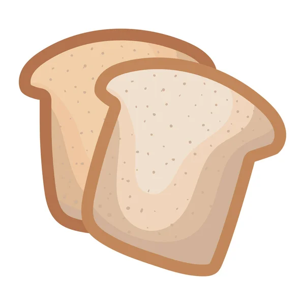 Zwei Stück gebackenes Brot — Stockvektor