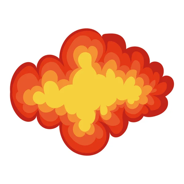 Nuvem de fogo de cor laranja no fundo branco — Vetor de Stock