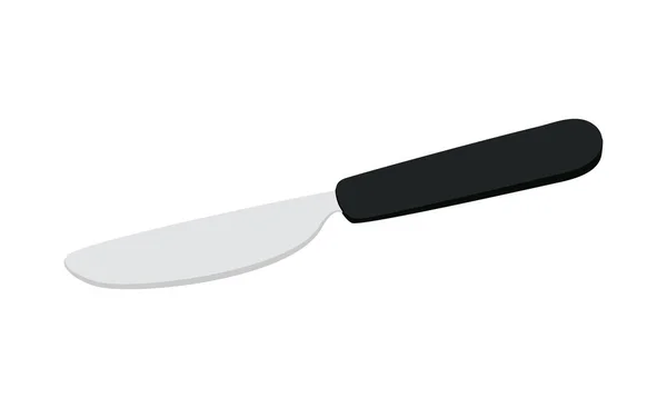 Kniv med grå färg och svart handtag — Stock vektor