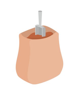 Beyaz arka planda bir çanta toz kahve.