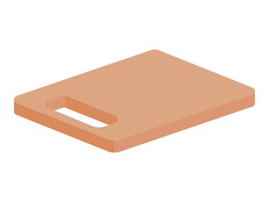 Beyaz arkaplanda kesme tahtası