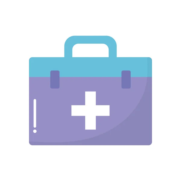 Doctor suitcase with a cross — Stock Vector