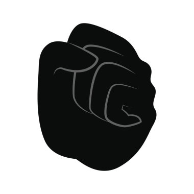 Tek yumruklu siyah siluet.