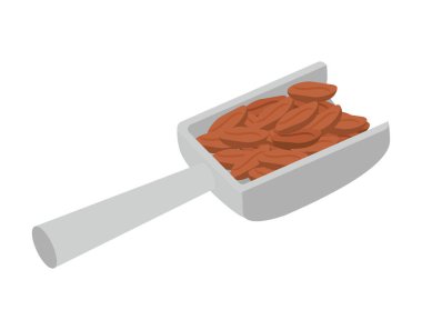 Kahve çekirdeği almak için kürek.