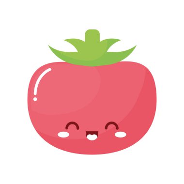 Gülümseyen domates kawaii sebzesi