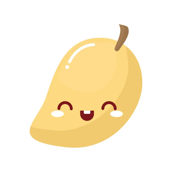 Mango kawaii fruit with a smile — Image vectorielle