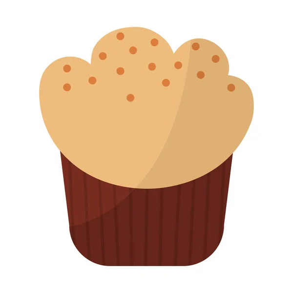 Cupcake with ligth brown frosting on white background — Διανυσματικό Αρχείο