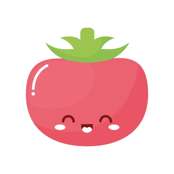 Tomato kawaii vegetable with a smile — Διανυσματικό Αρχείο