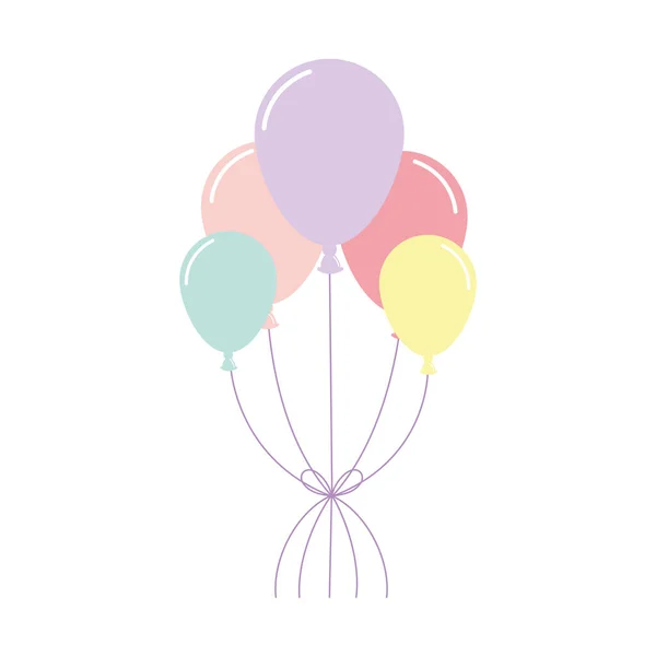 Balões de cores diferentes no fundo branco — Vetor de Stock