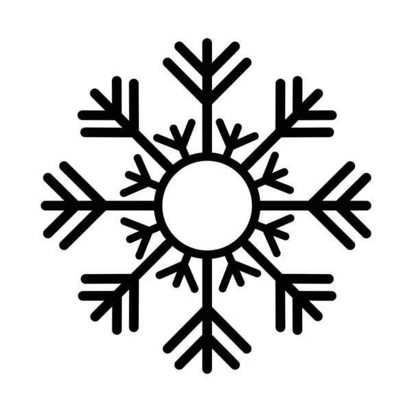 Schwarze Schneeflocke mit weißem Hintergrund — Stockvektor