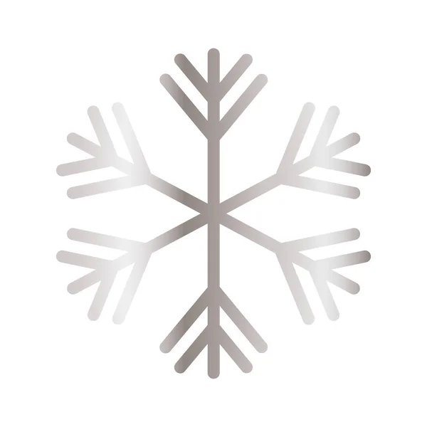 Schneeflocke der Farbe hellgrau auf weißem Hintergrund — Stockvektor