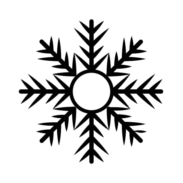 Snöflinga av svart färg i vit bakgrund — Stock vektor