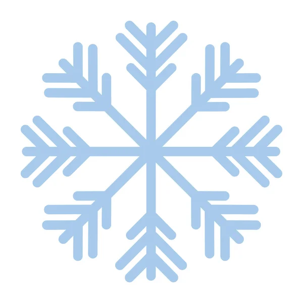 Schneeflocke der Farbe blau mit weißem Hintergrund — Stockvektor