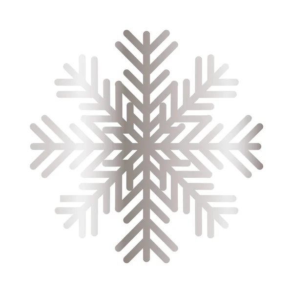 Floco de neve de cor cinza claro no fundo branco — Vetor de Stock