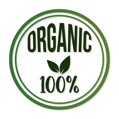 Çemberdeki organik yüzde 100 harfleri