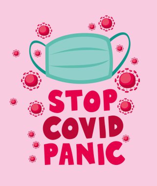 Güvenlik maskesiyle renkli paniklemeyi kes.