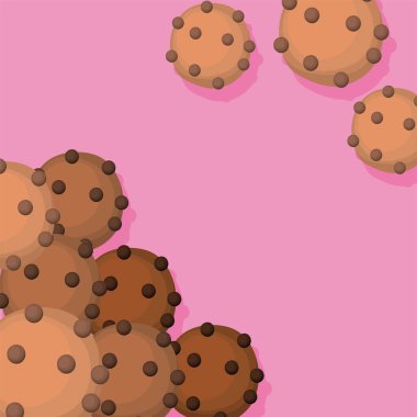 Çikolata parçalı kahverengi kurabiye seti