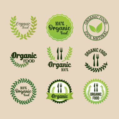 Açık renk arka planda organik besin seti