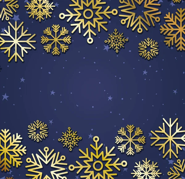 Ensemble de flocons de neige sur fond violet — Image vectorielle