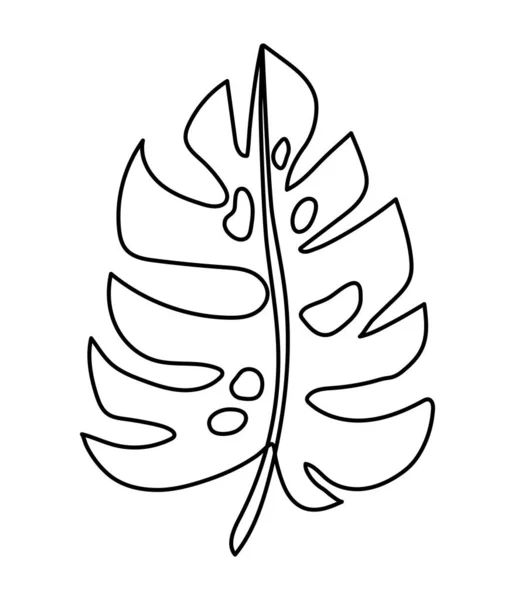 하얀 배경에 줄기가 있는 잎 — 스톡 벡터