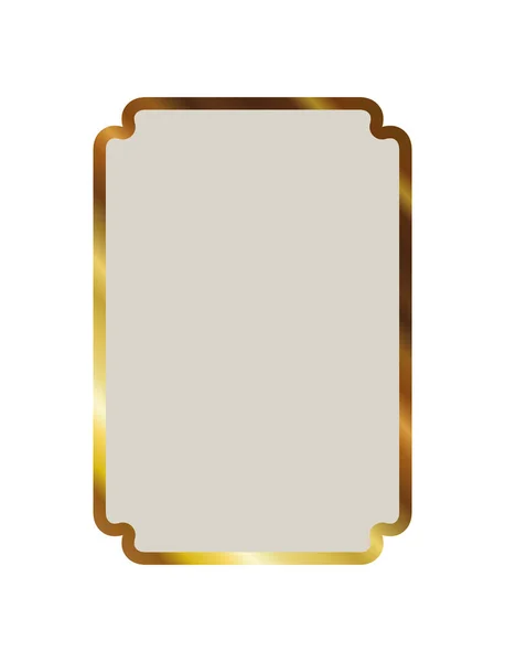 Frame of gold color in a white background — Stock Vector