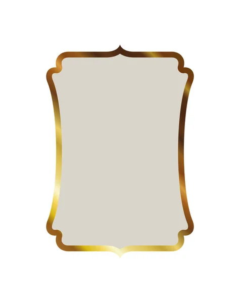 Frame of gold color with a white background — Stock Vector