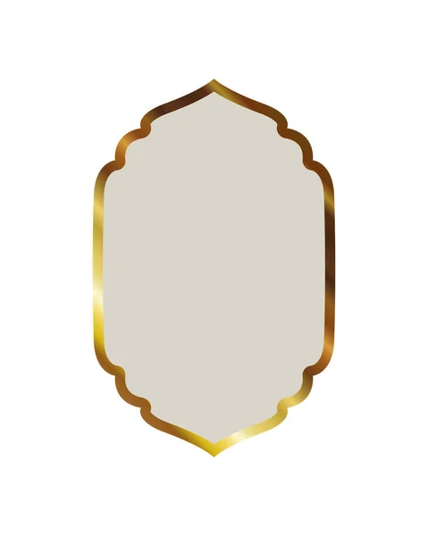 Rahmen aus gold glänzender Farbe auf weißem Hintergrund — Stockvektor