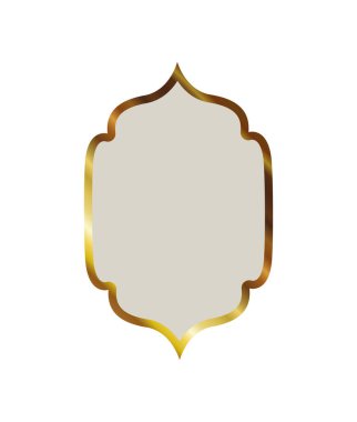 Beyaz arka planda altın rengi çerçeve