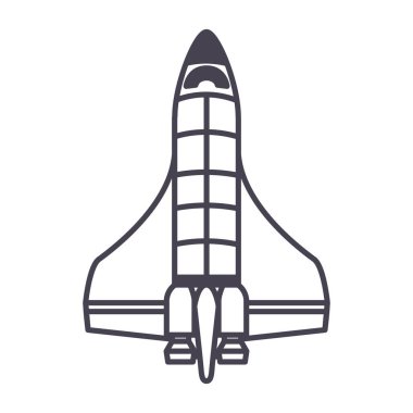 Beyaz arkaplan ile roket simgesi