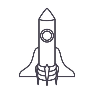 Beyaz arkaplan üzerinde roket simgesi