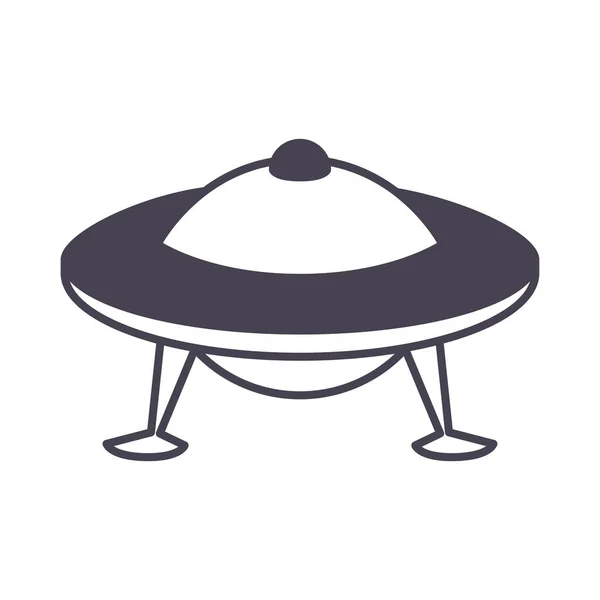 Ufo fekete színű fehér háttér — Stock Vector