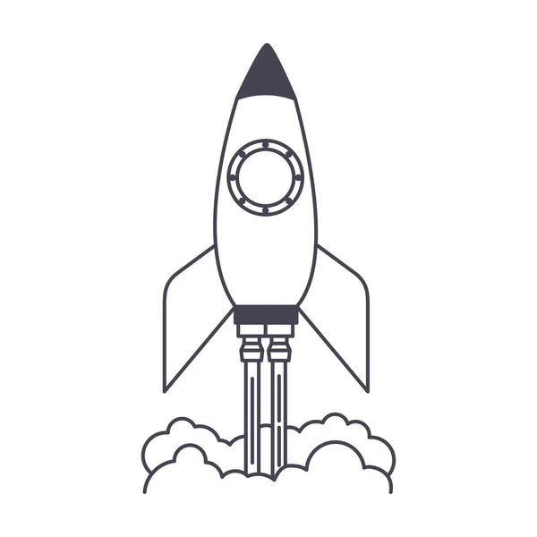 Icono de lanzamiento de la nave espacial sobre un fondo blanco — Vector de stock