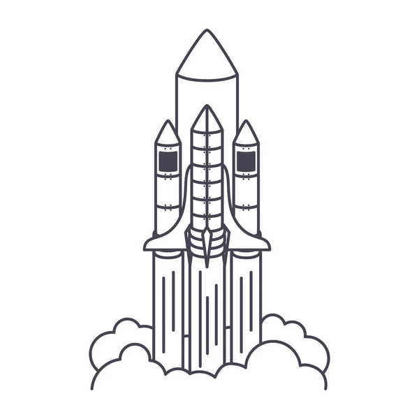 Иконка запуска ракеты на белом фоне — стоковый вектор