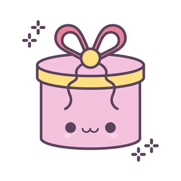 Boîte cadeau sourire de couleur rose — Image vectorielle