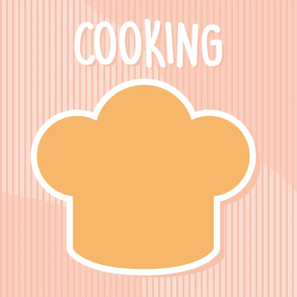 Cocina letering y un sombrero de chef — Vector de stock