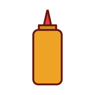 Sarı renkli hardal kavanozu.