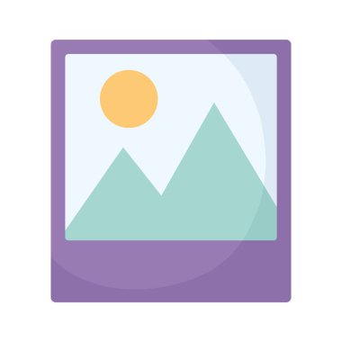 Mor renkli resim simgesi ve içinde bir manzara