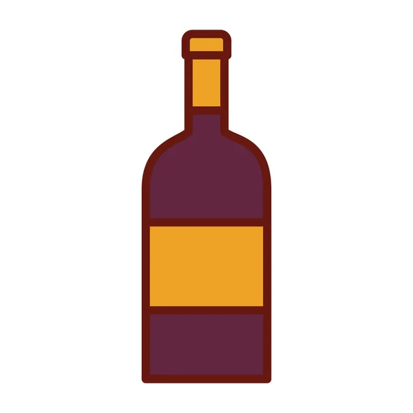 Flaska vin på en vit bakgrund — Stock vektor