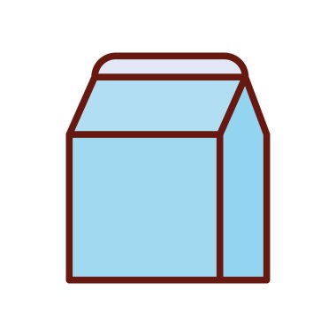 Beyaz arka planda süt kutusu