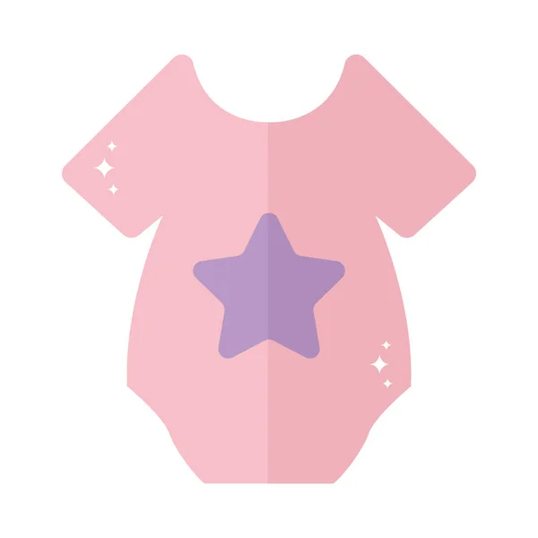Camisa de bebé con un color rosa y una estrella — Vector de stock