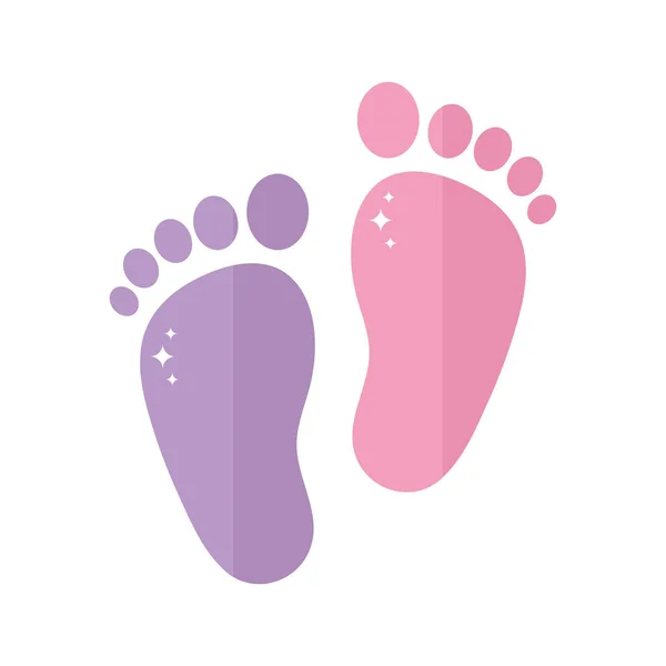 Baby feet on a white background — Stock Vector
