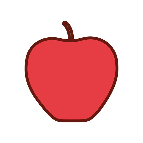 Appel met rode kleur op een witte achtergrond — Stockvector