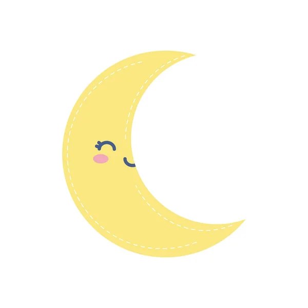 Icono del tiempo de una luna sonriendo — Vector de stock