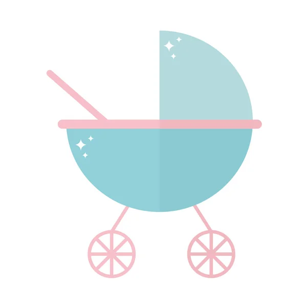 Παιδικό καροτσάκι με μπλε χρώμα — Διανυσματικό Αρχείο