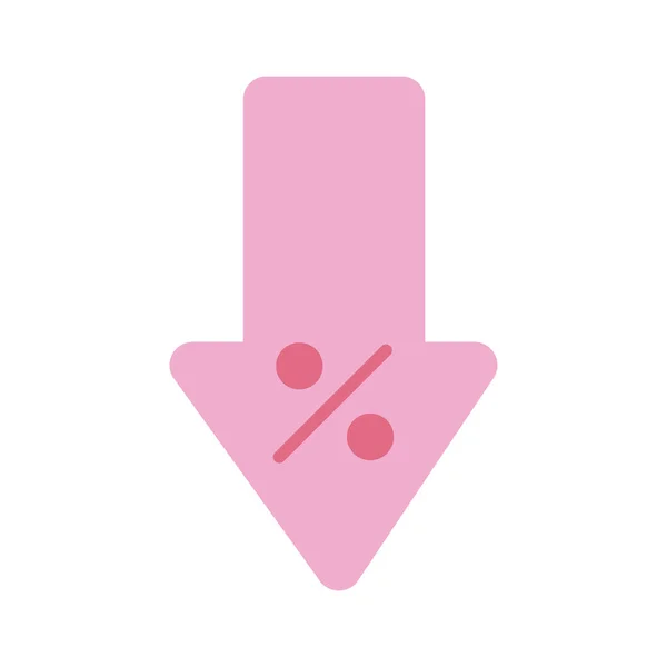 ピンクの矢印にパーセント記号がついています — ストックベクタ