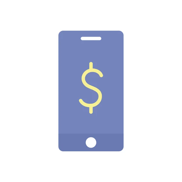 Okostelefon egy szimbólum egy dollár szimbólum rajta — Stock Vector
