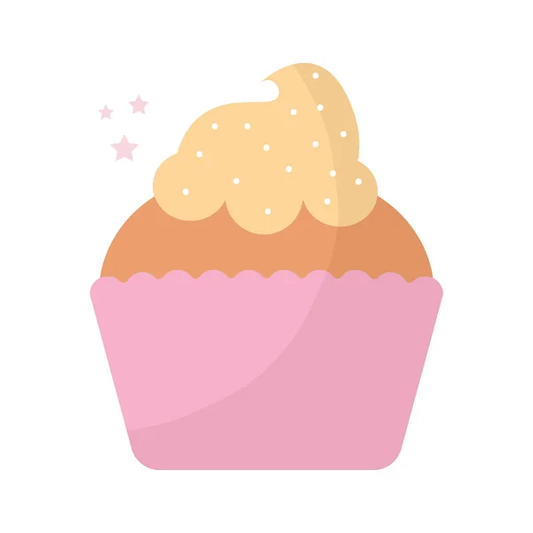 Cupcake garni de glaçage jaune — Image vectorielle