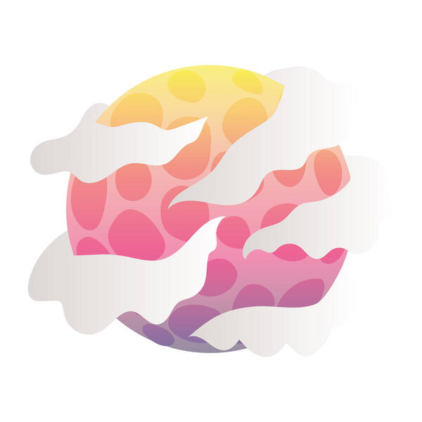 милая планета с розовыми кратерами и облаками