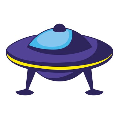 Beyaz arkaplanda mavi renk ufosu